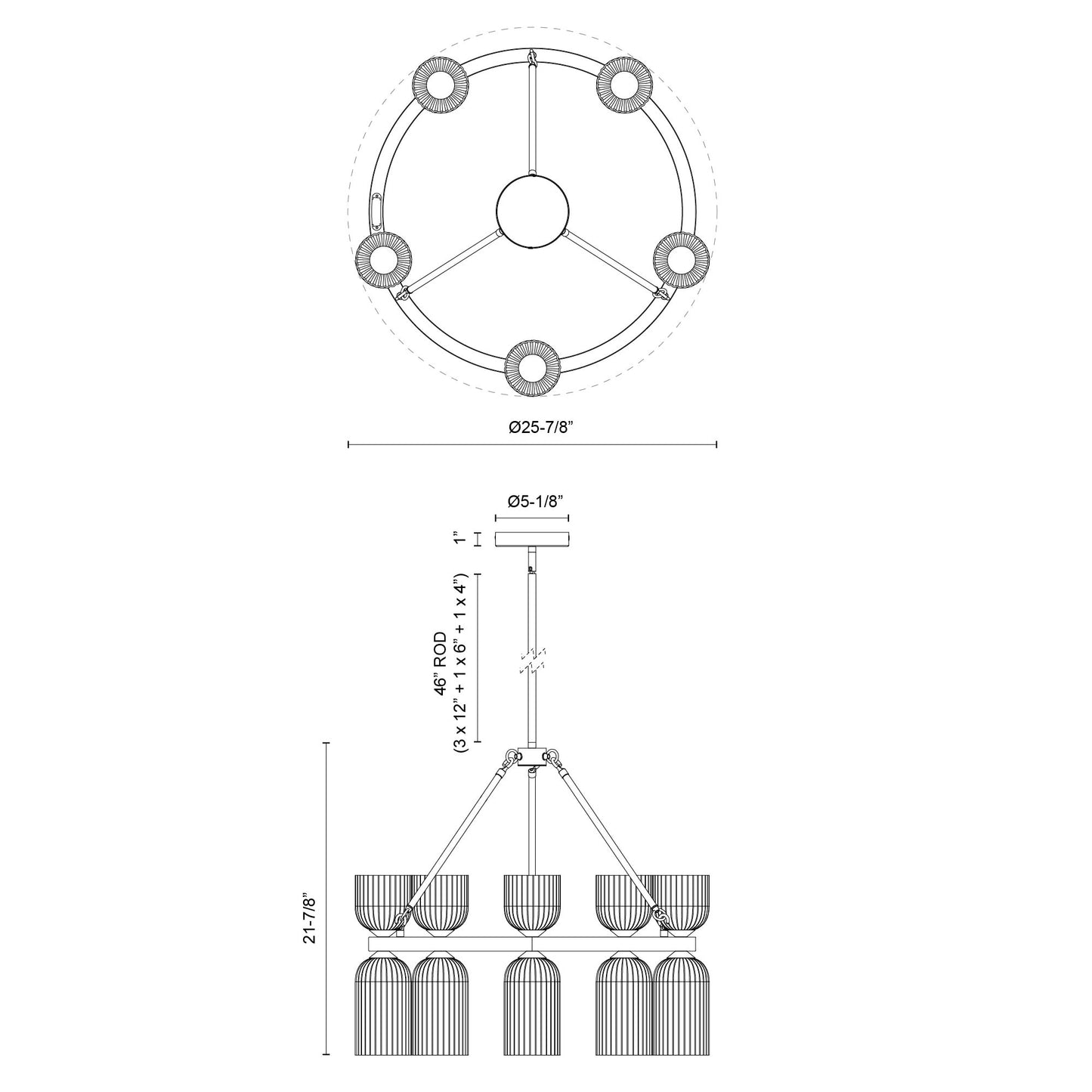 Nelly 26-in Chandelier