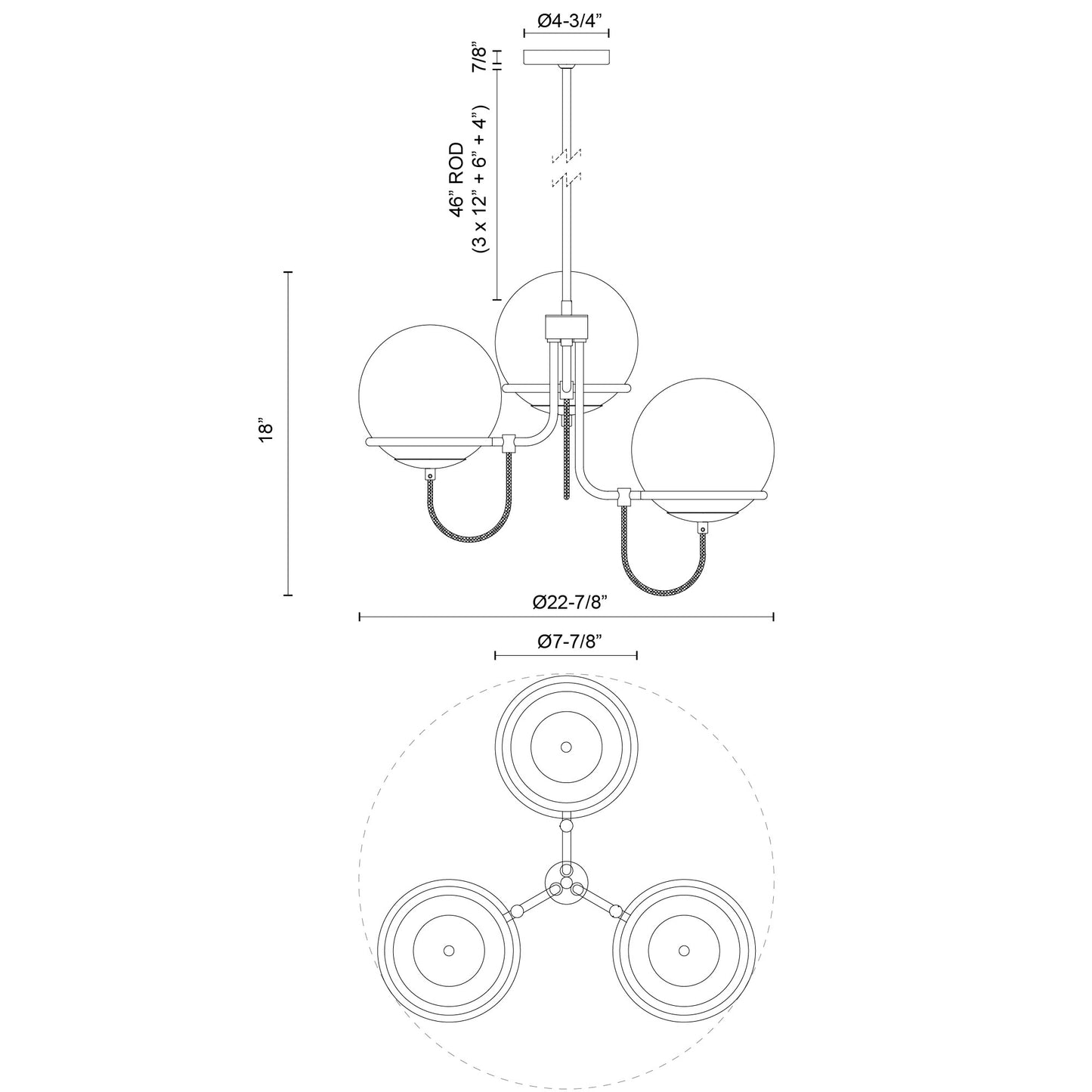 Alba 23-in Chandelier