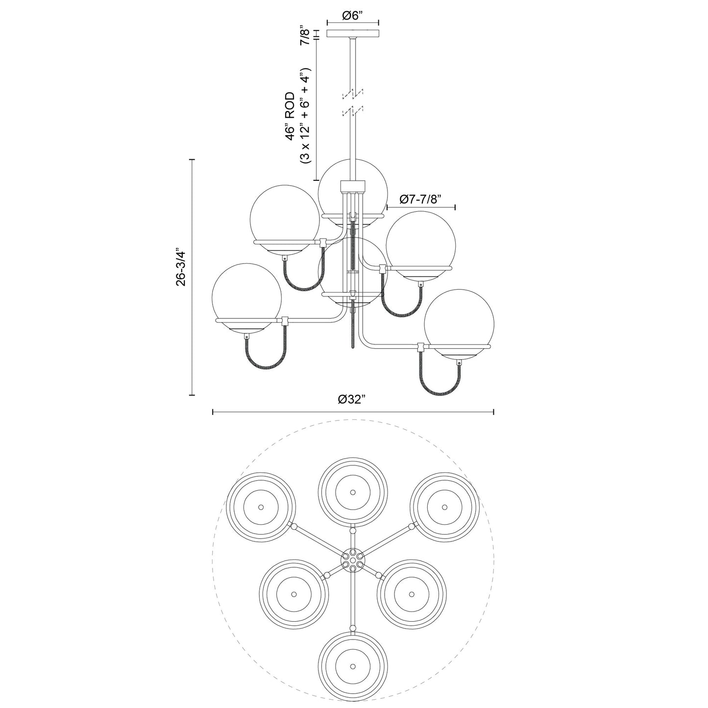 Alba 32-in Chandelier