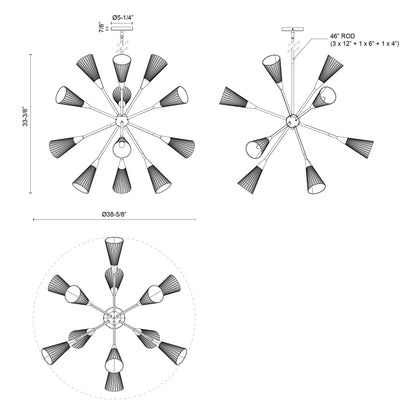 Cosmo 39-in Chandelier