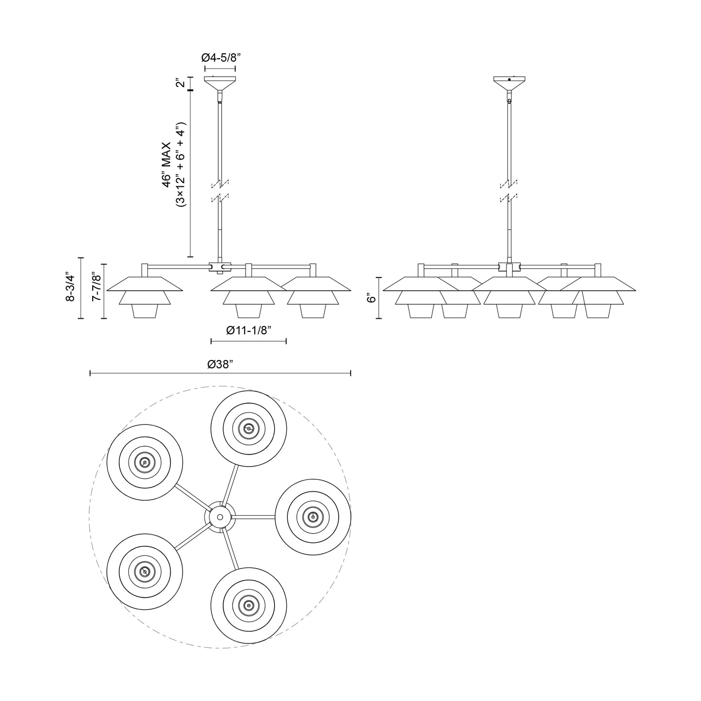 Tetsu 38-in Chandelier