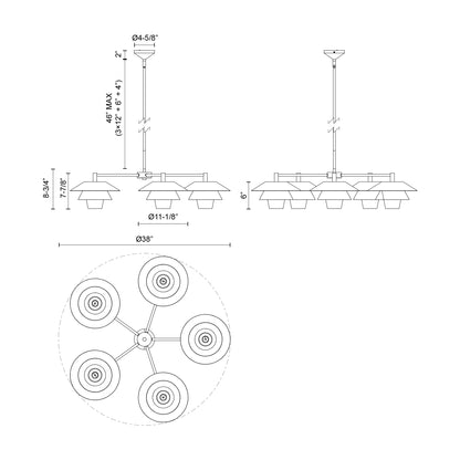 Tetsu 38-in Chandelier