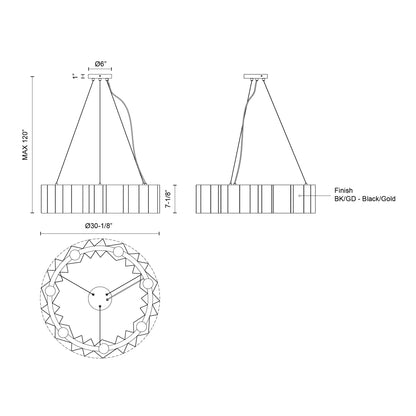 Akira 30-in Chandelier