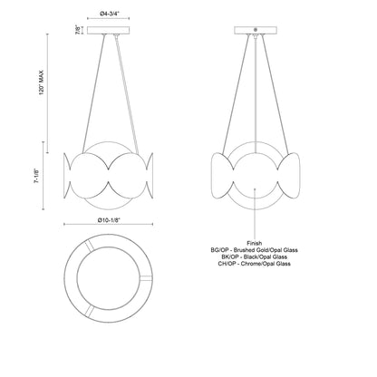 Ciel 10-in Chandelier