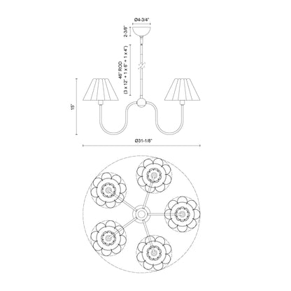 Rosemary 31-in Chandelier