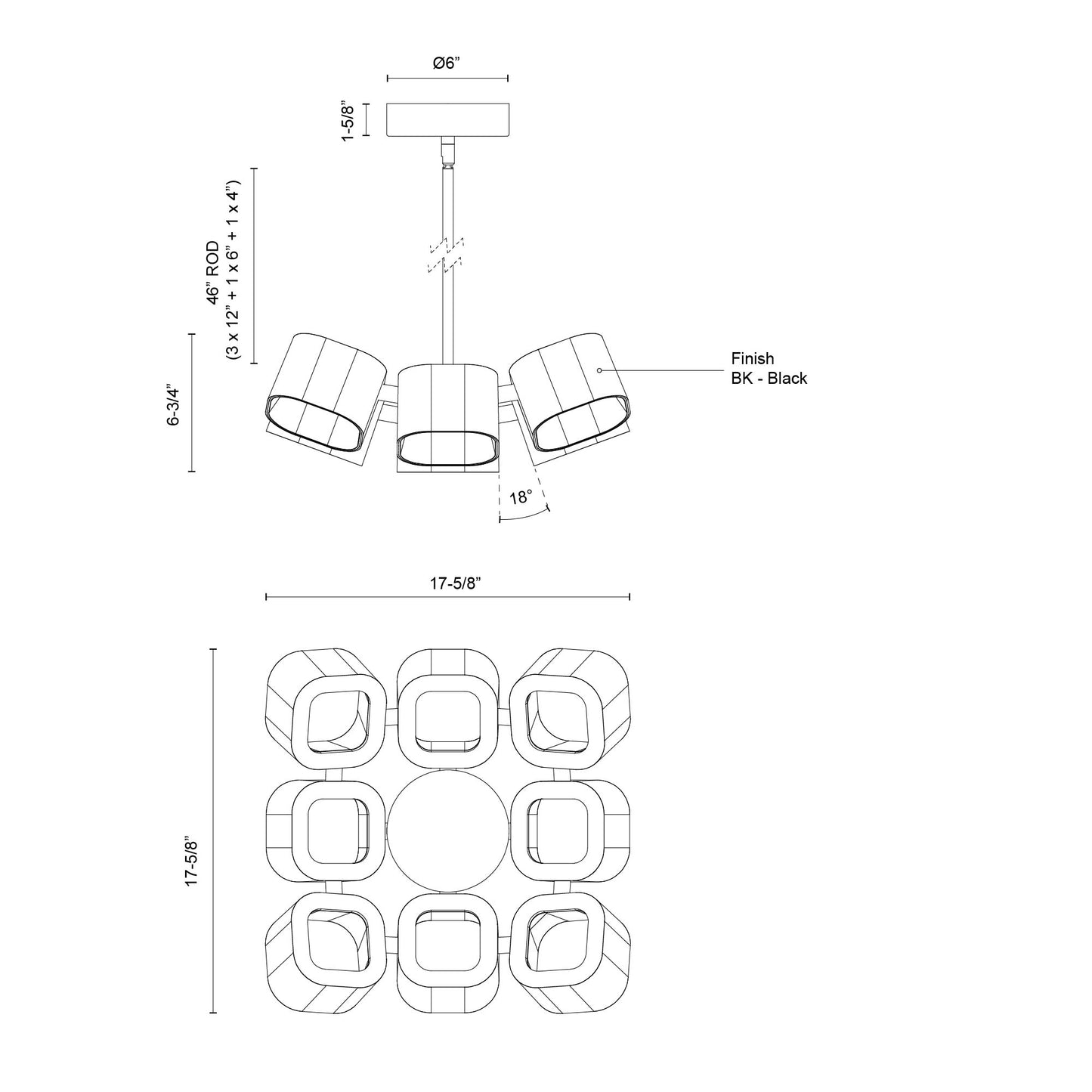 Arena 18-in Chandelier