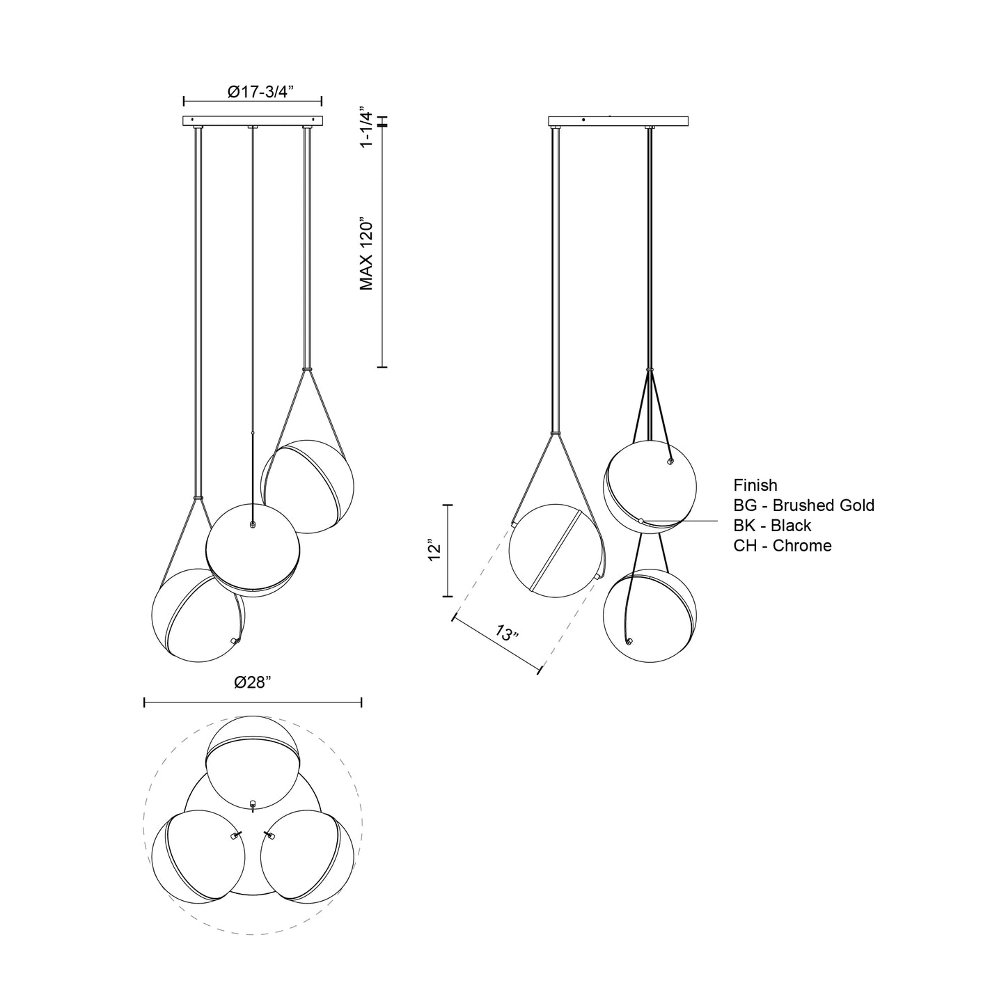 Aries 28-in Chandelier