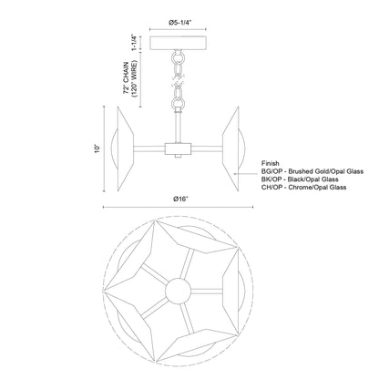 Cleo 16-in Chandelier