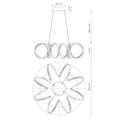 Synergy 34-in Chandelier