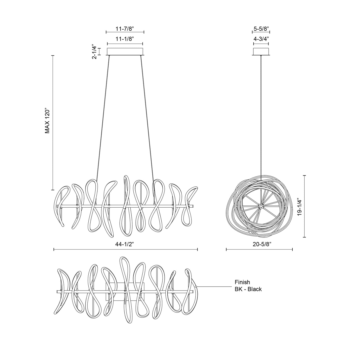 Collide 44-in Chandelier