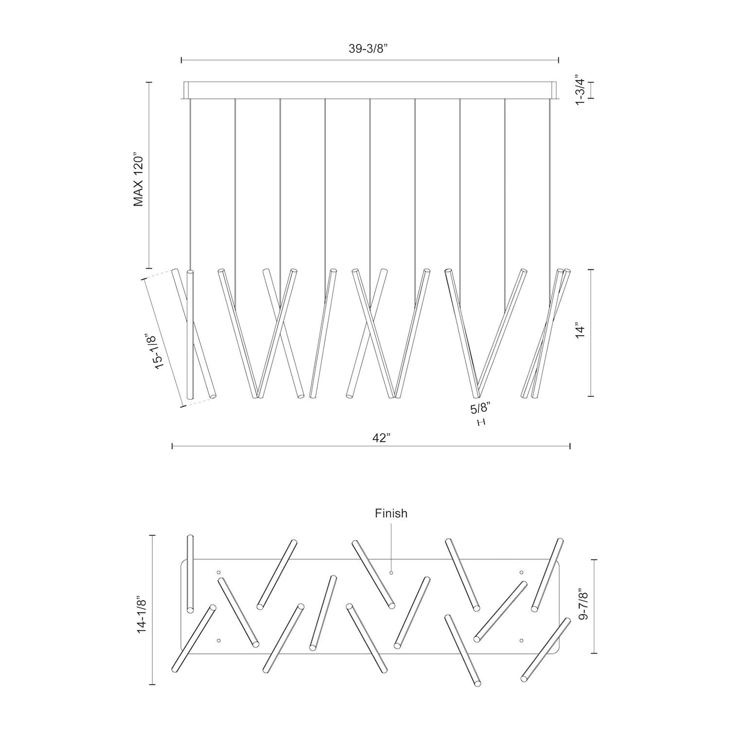 Chute 40-in Linear Pendant