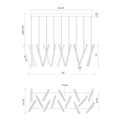 Chute 40-in Linear Pendant