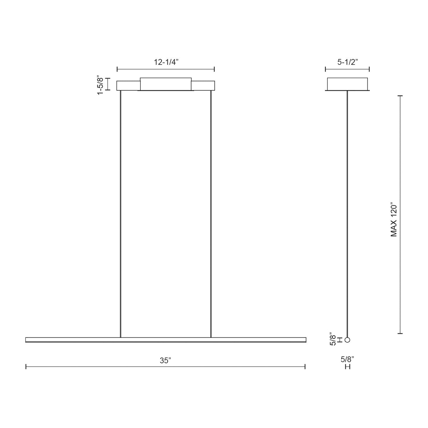 Chute 35-in Linear Pendant