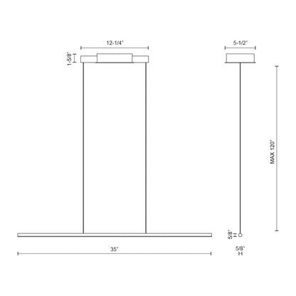 Chute 35-in Linear Pendant