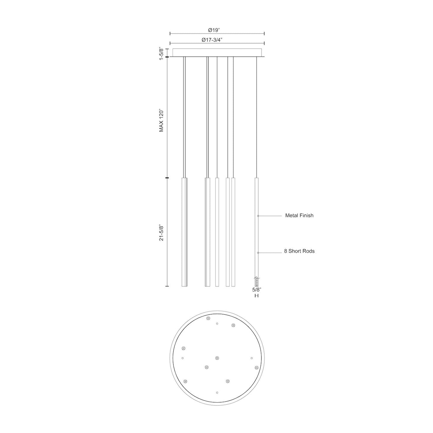 Chute 8 Head Multi Pendant