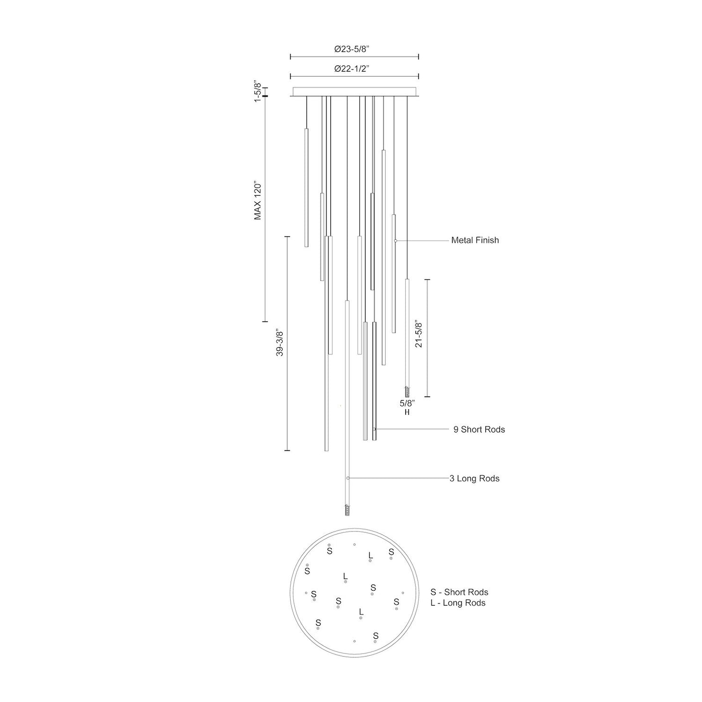 Chute 12 Head Multi Pendant