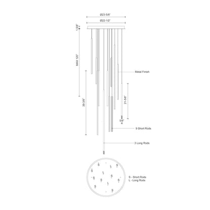 Chute 12 Head Multi Pendant