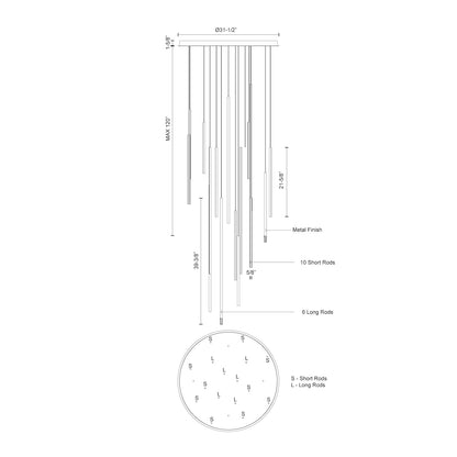 Chute 16 Head Multi Pendant