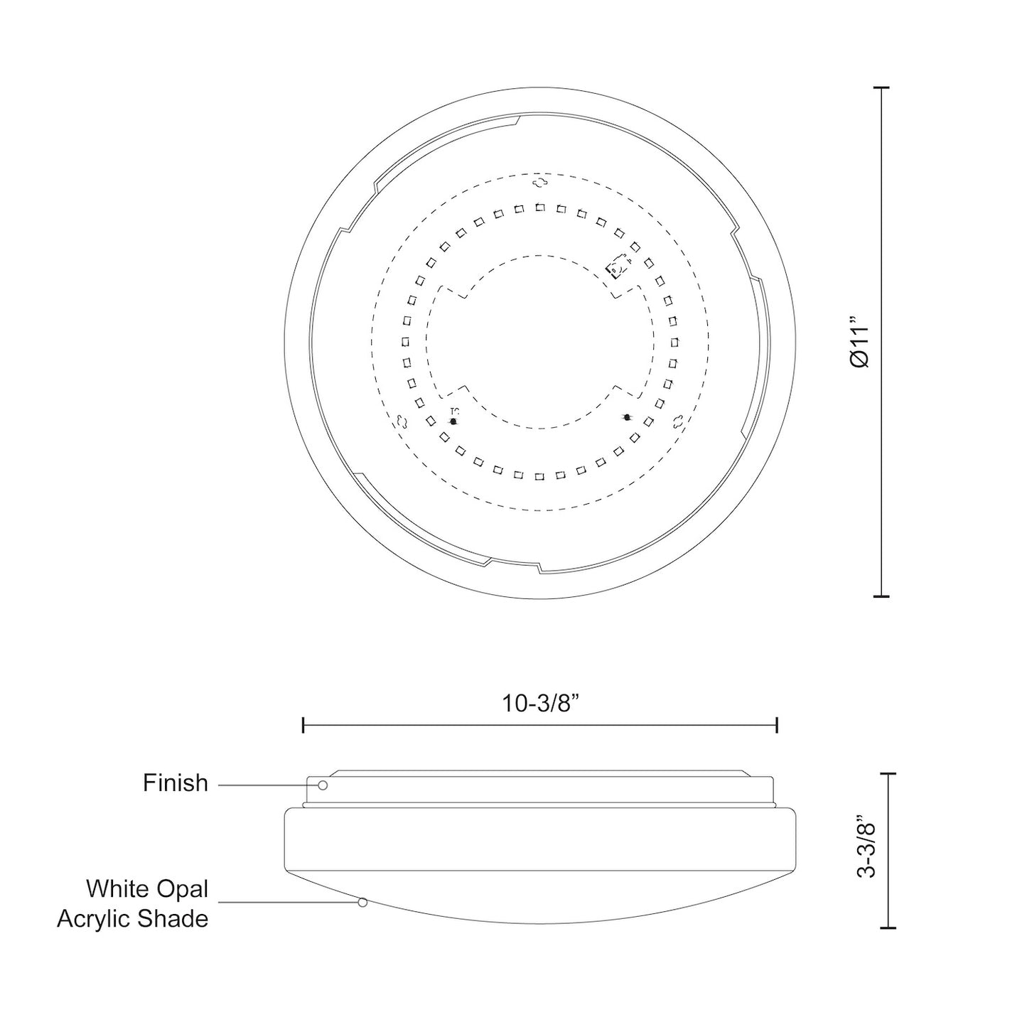 Collins 11-in Flush Mount