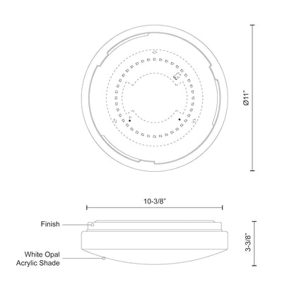 Collins 11-in Flush Mount