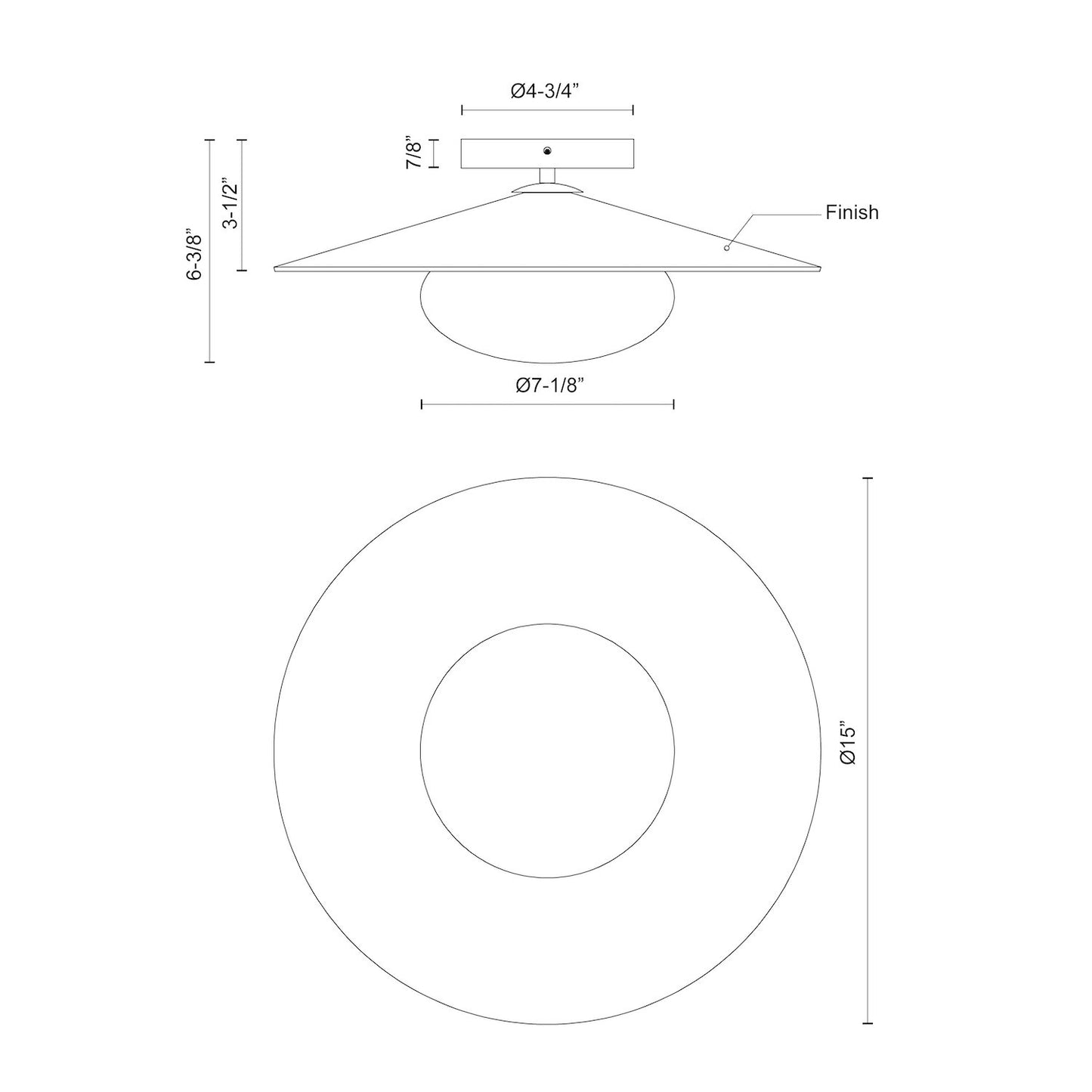 Cruz 15-in Flush Mount