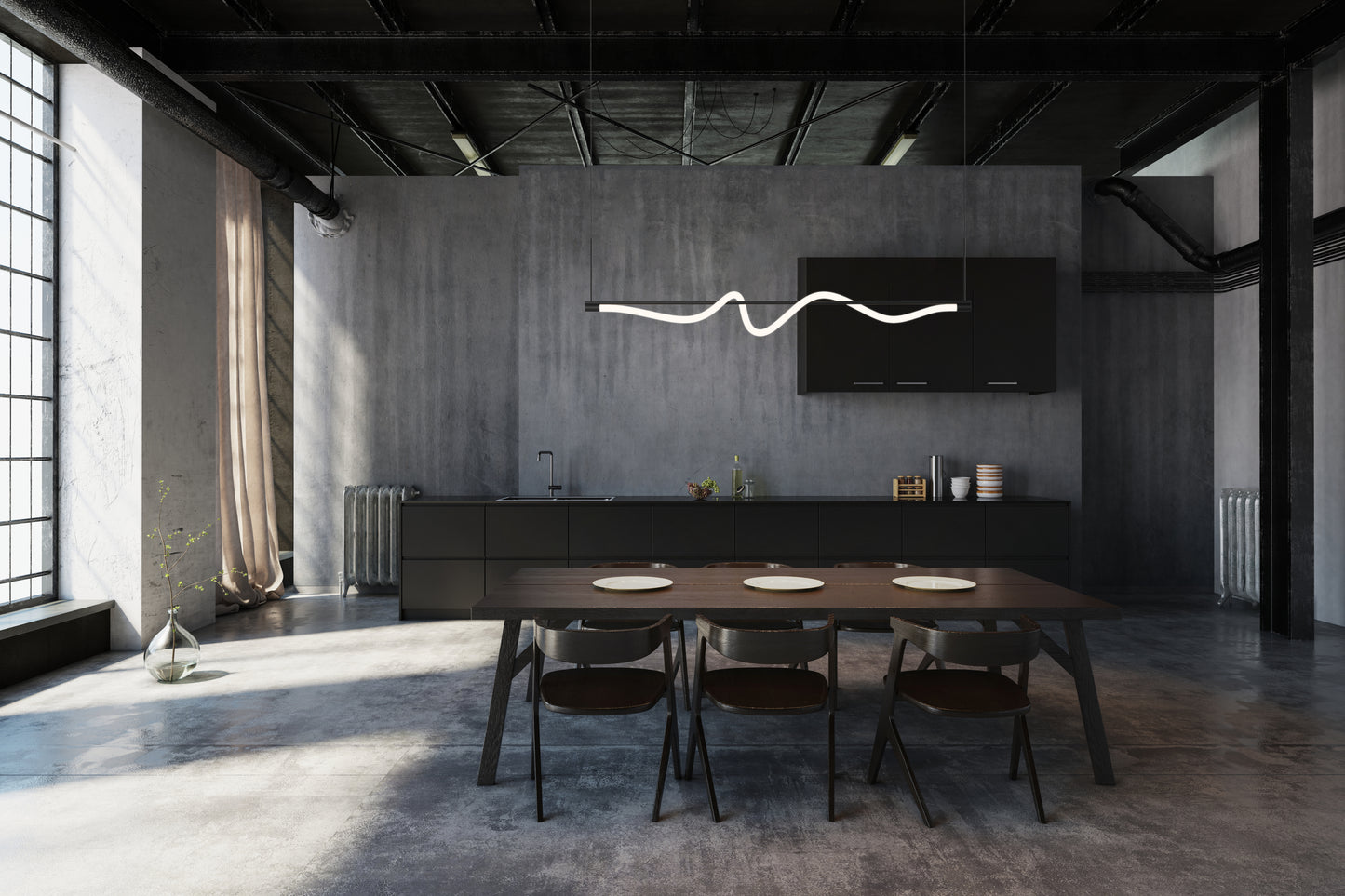 Cursive 54-in Linear Pendant