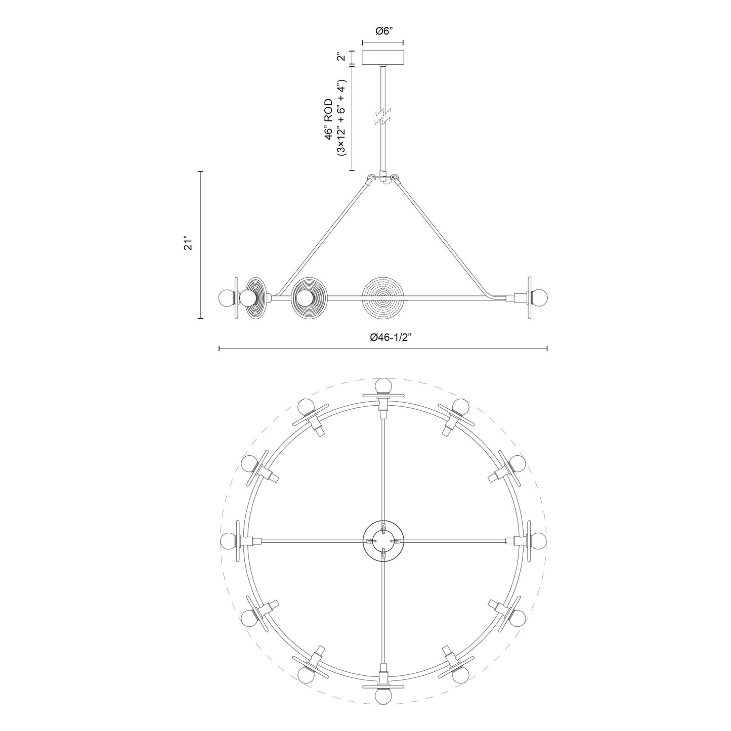 Dahlia 46-in Chandelier