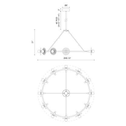 Dahlia 46-in Chandelier