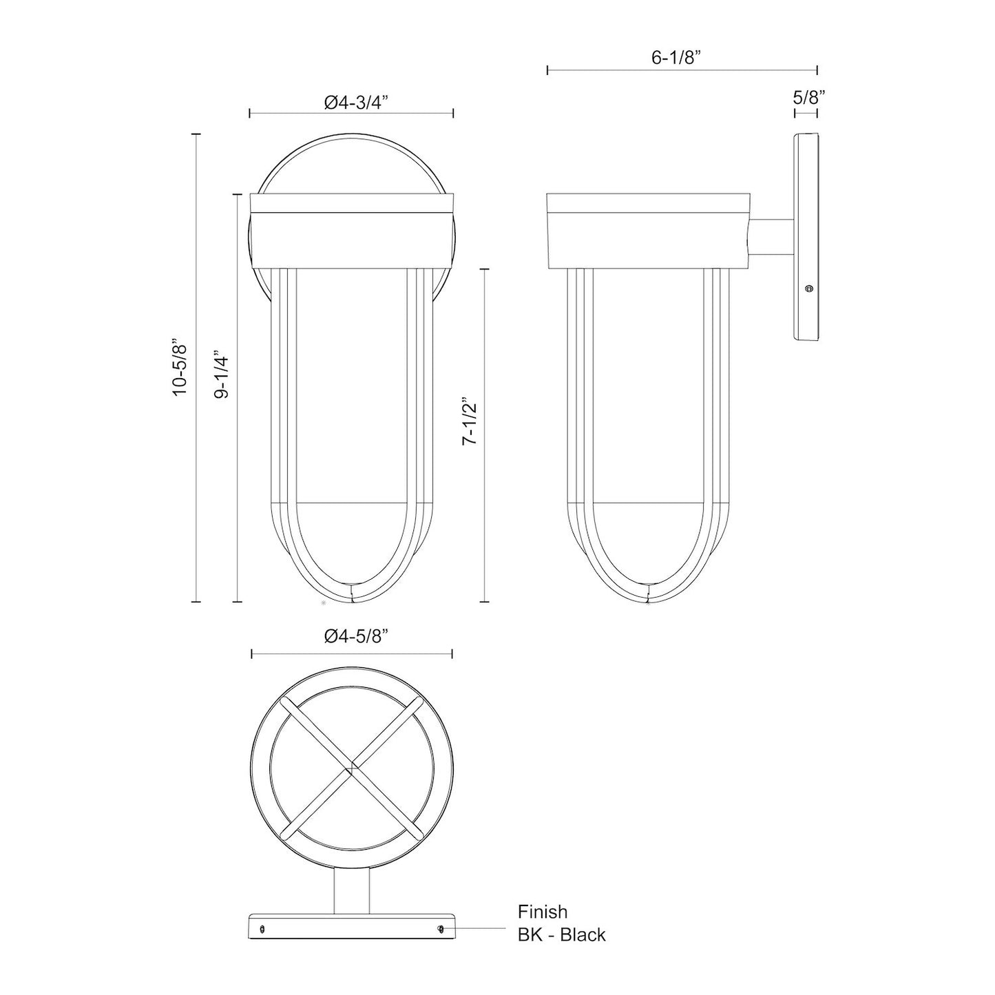 Davy 9-in Exterior Wall Sconce