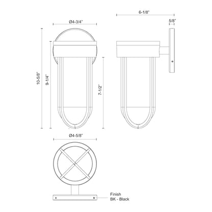 Davy 9-in Exterior Wall Sconce