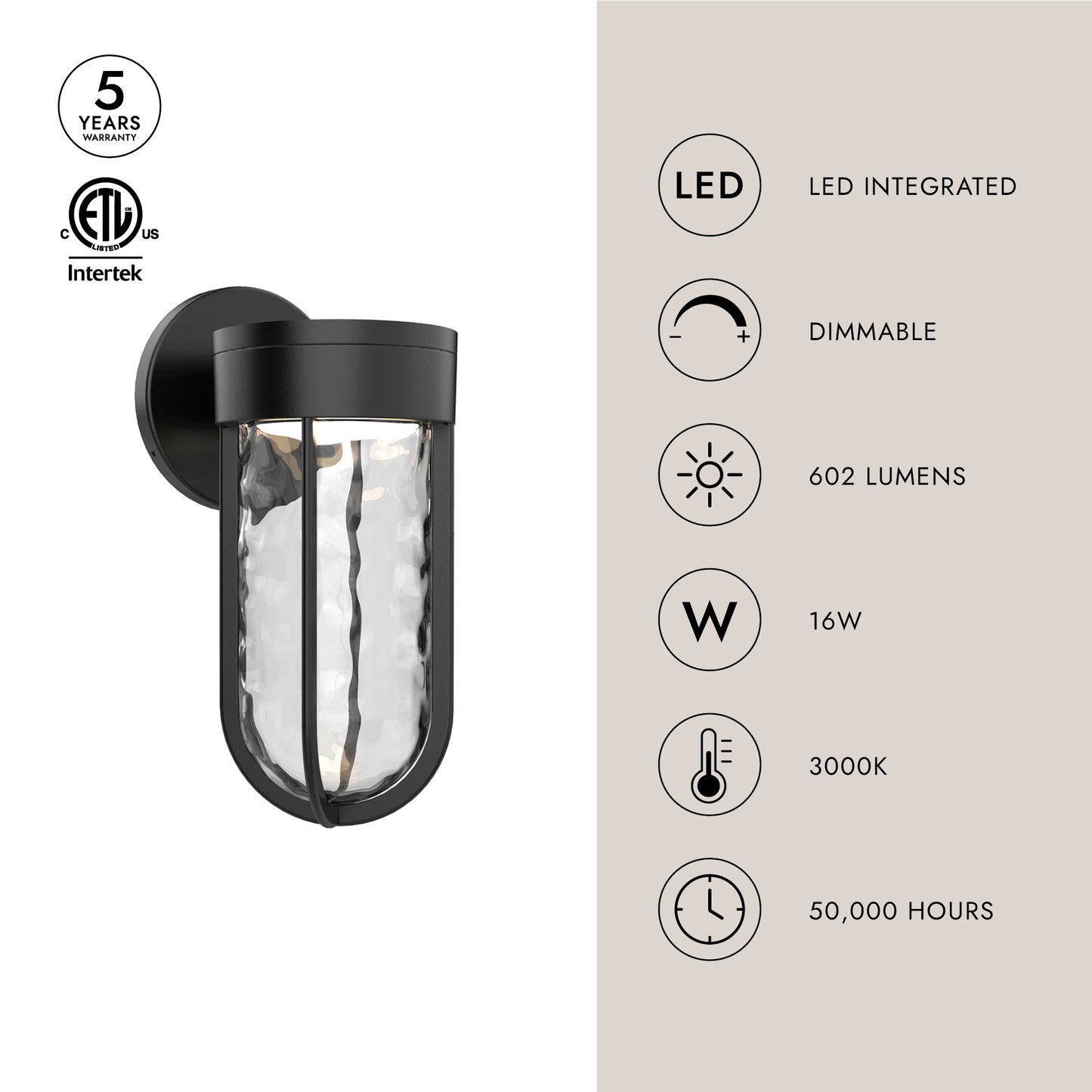 Davy 9-in Exterior Wall Sconce