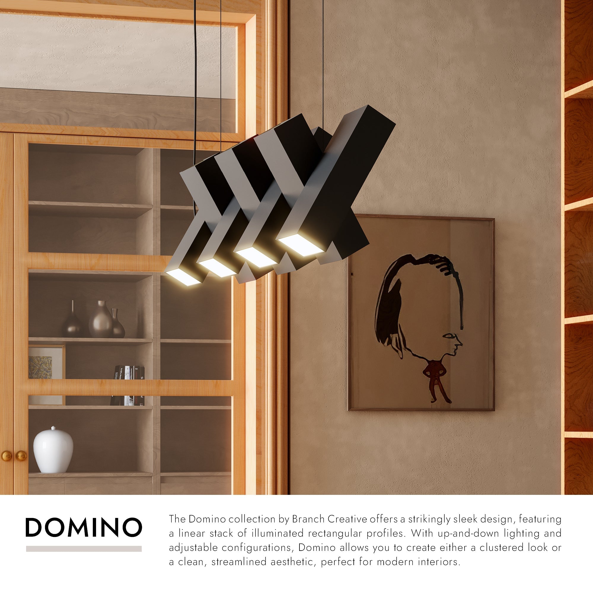 Domino 35-in Linear Pendant – Kuzco Lighting