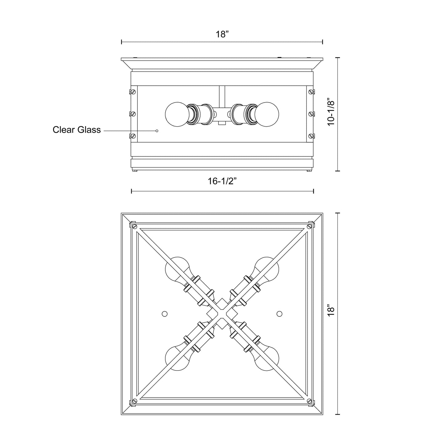 Douglas 18-in Flush Mount