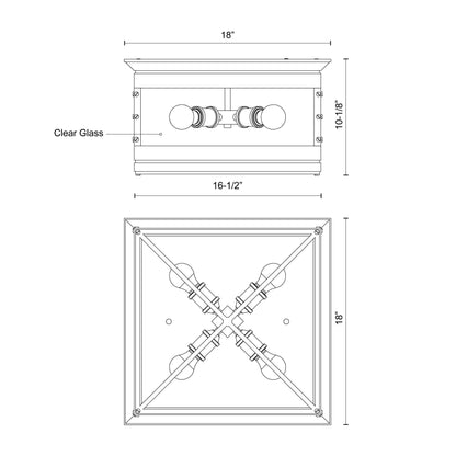 Douglas 18-in Flush Mount