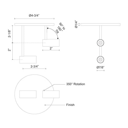 Downey 2-in Semi-Flush Mount