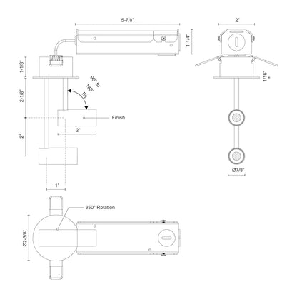 Downey 2-in Semi-Flush Mount