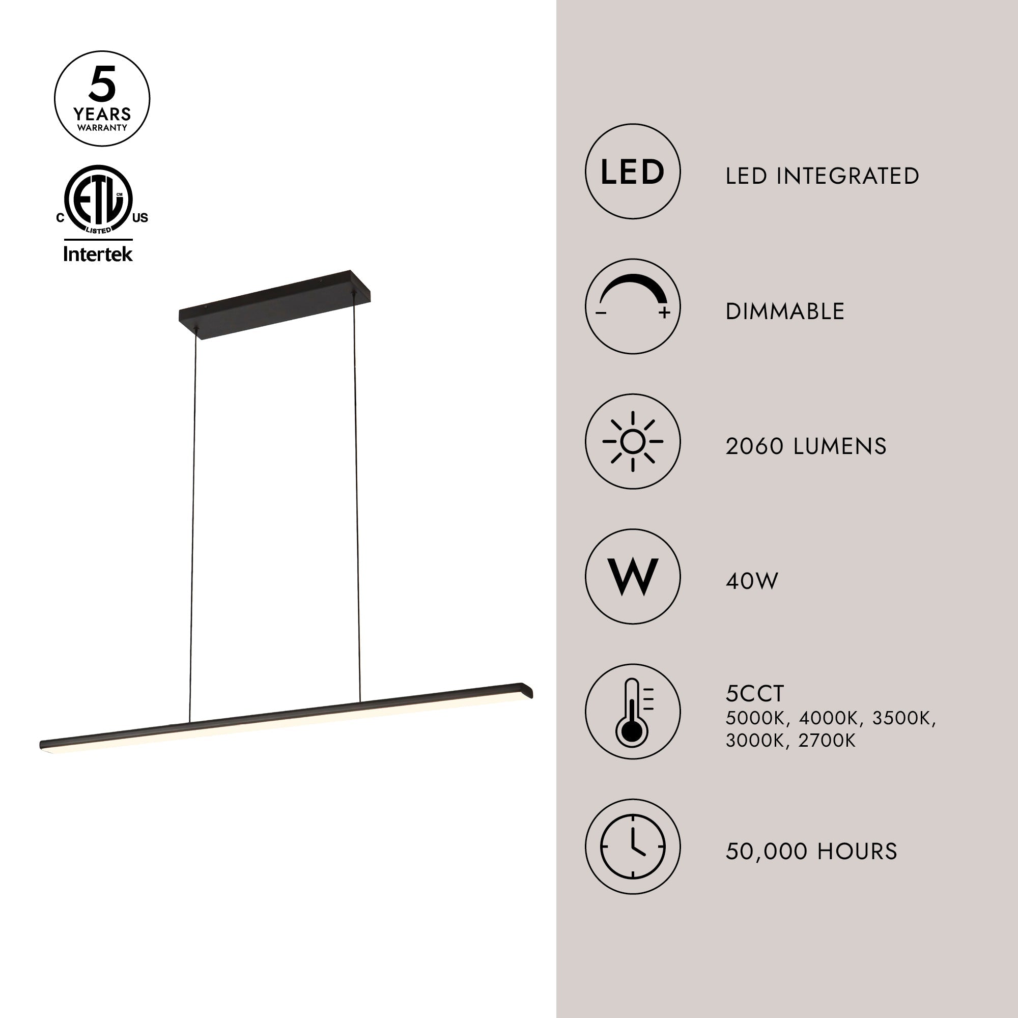 Drift 45-in Linear Pendant – Kuzco Lighting