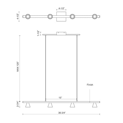 Dune 37-in Linear Pendant