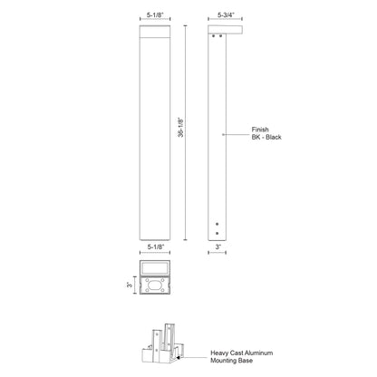 Evans 36-in Exterior Bollard