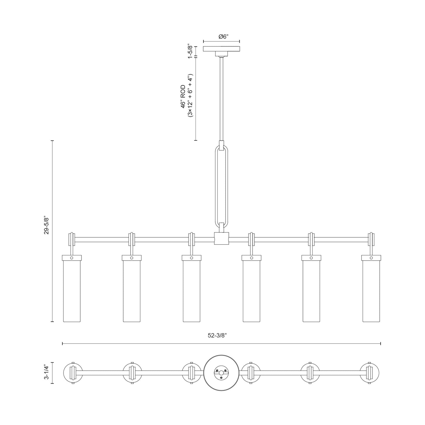 Wynwood 52-in Linear Pendant