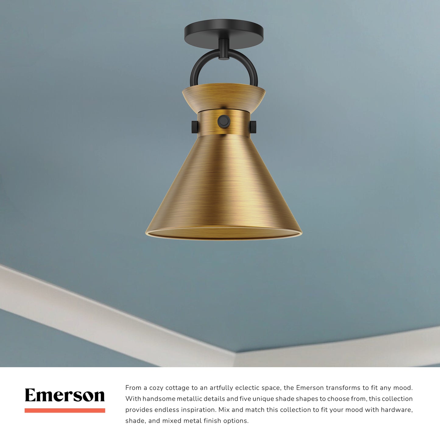 Emerson 9-in Semi-Flush Mount
