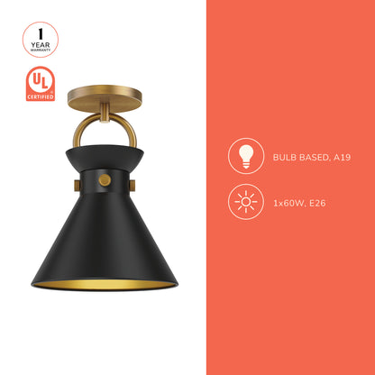 Emerson 9-in Semi-Flush Mount