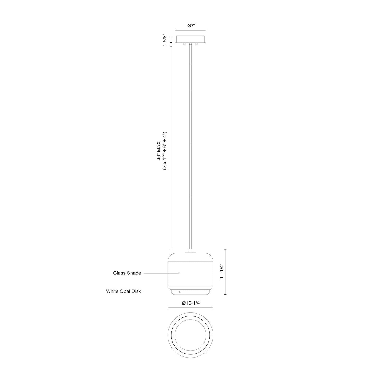 Enkel 10-in Pendant