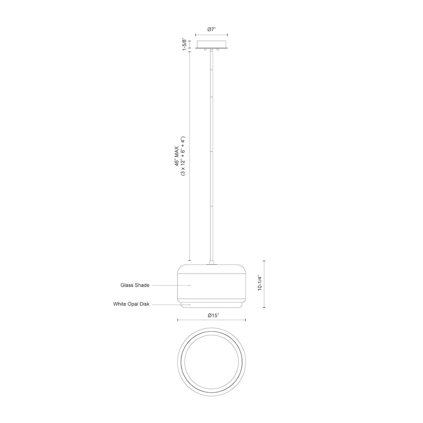 Enkel 15-in Pendant