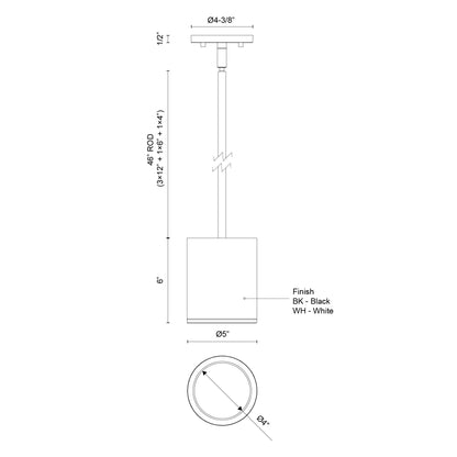 Nordic 6-in (5-in Dia.) Exterior Pendant