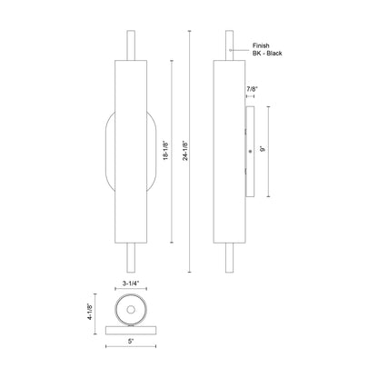 Estes 24-in Exterior Wall Sconce