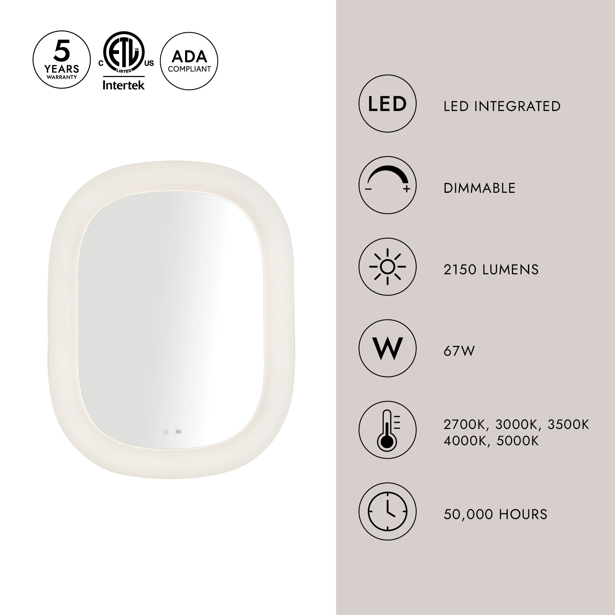 Float 37-in Vanity Mirror – Kuzco Lighting