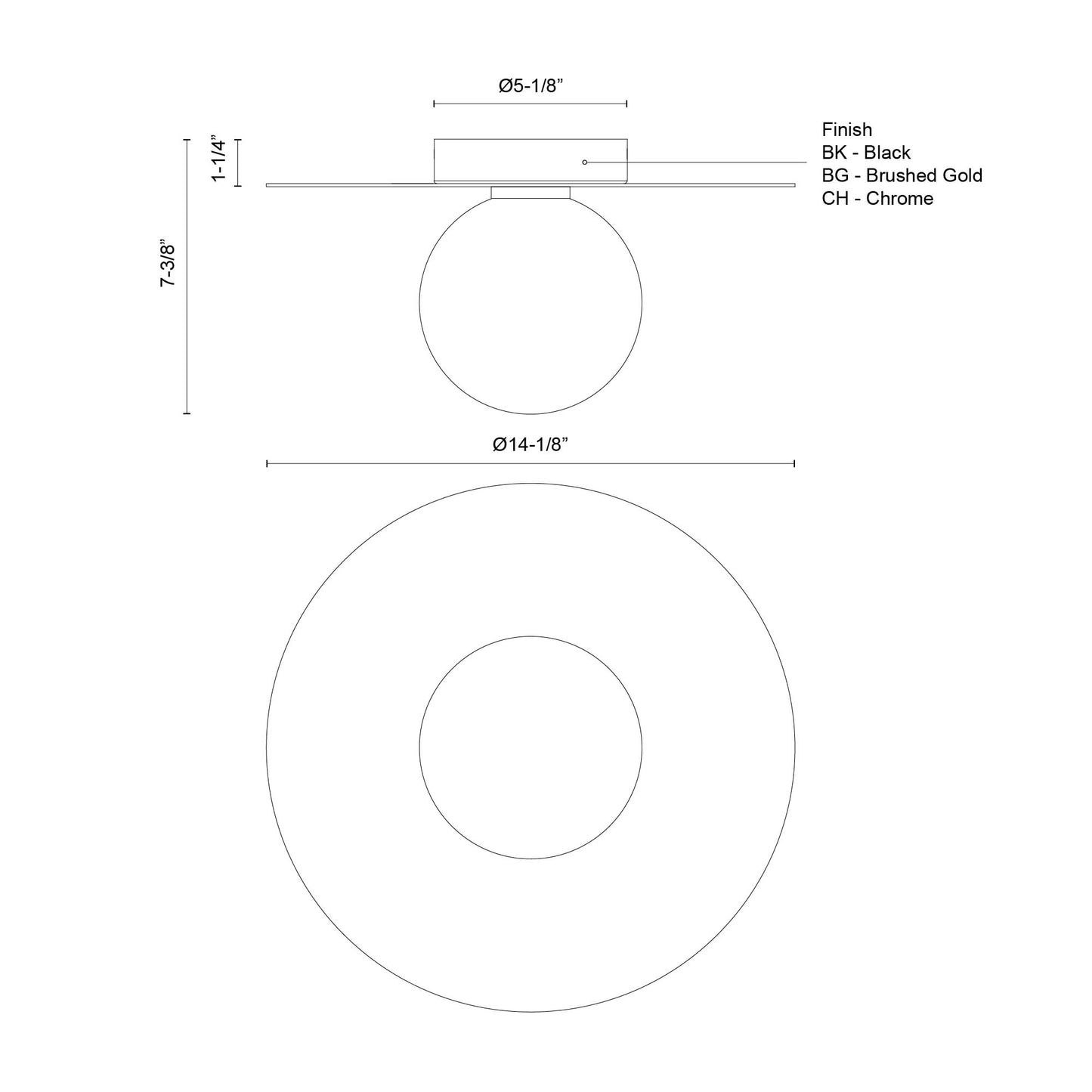 Elixir 14-in Flush Mount