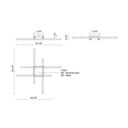 Blade 34-in Flush Mount