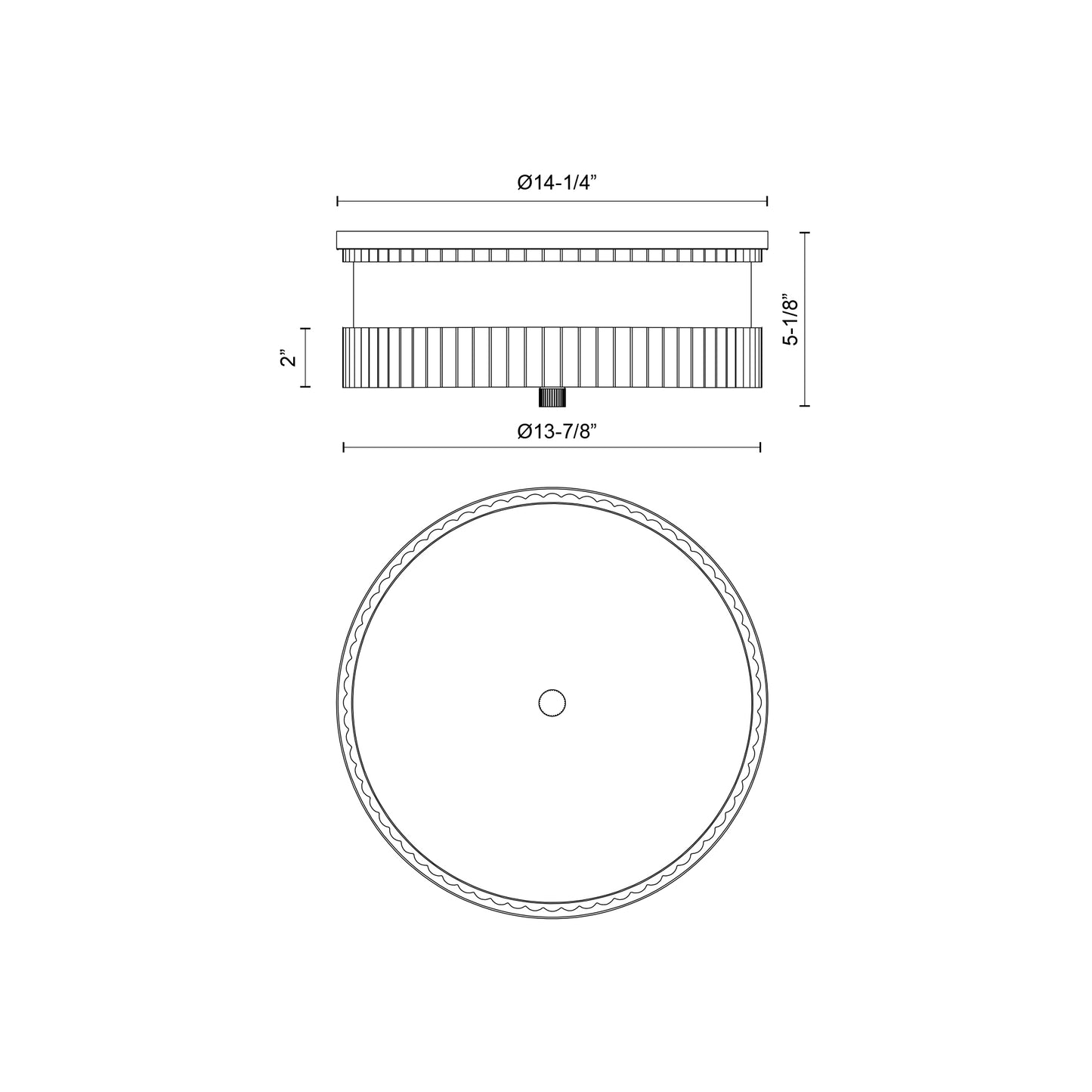 Rue 14-in Flush Mount